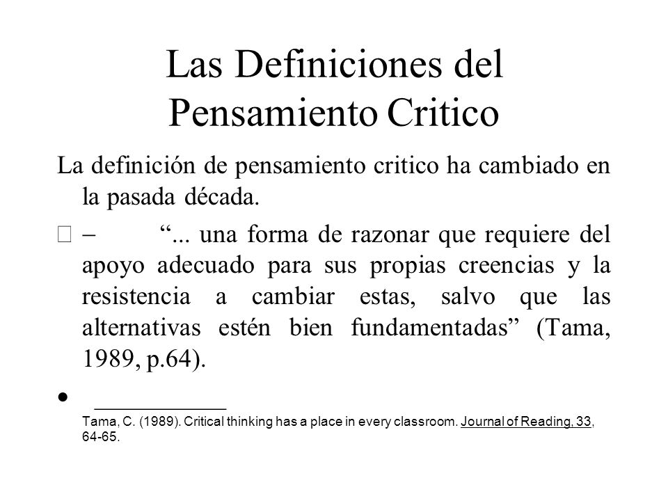 El Pensamiento Critico ppt descargar